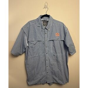 Drake Waterfowl Short Sleeve Auburn Tigers Fishing Hunting Shirt Size L